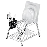 Escorredor de Louças 2 Andares Aço Cromado Secador de Pratos Talheres Copos Cozinha Utimil